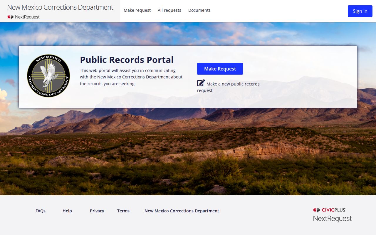 NMCD request portal for Harding County state release and discharge records