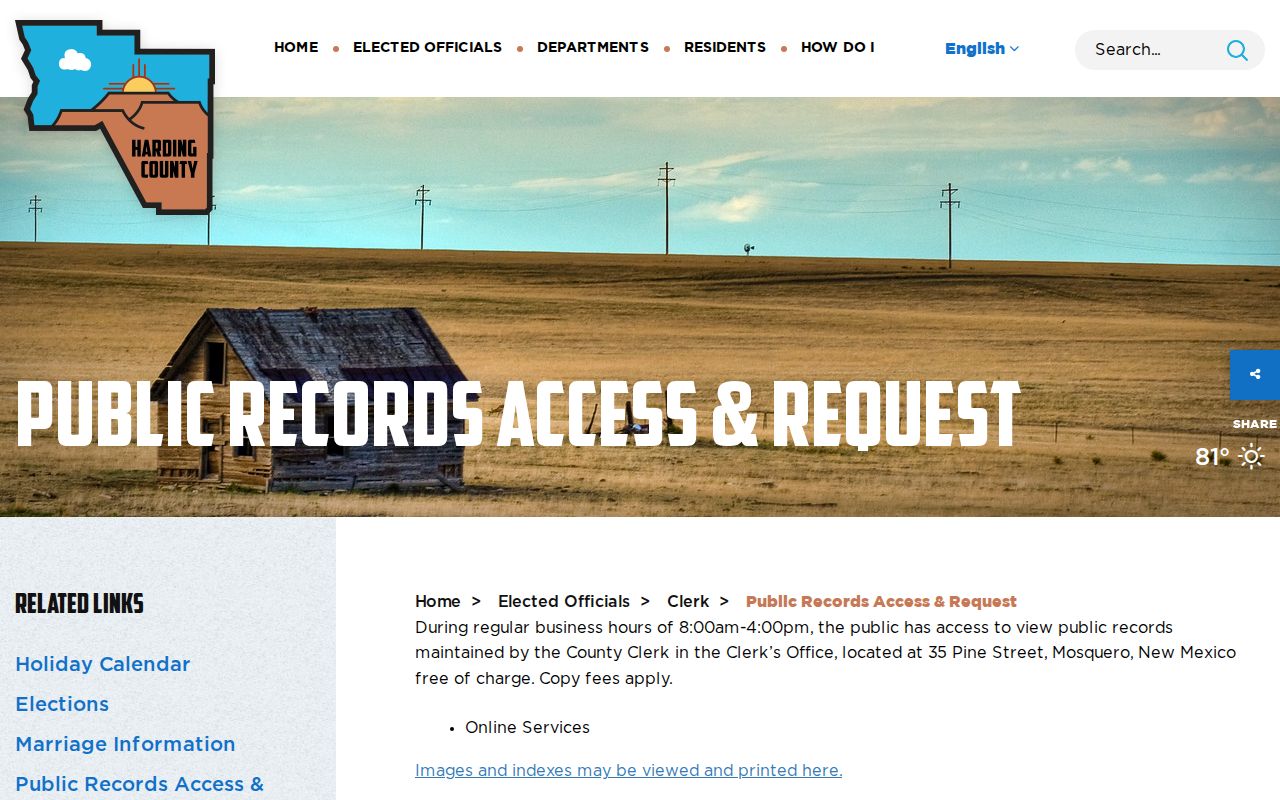 Harding County IPRA access for county release-related records
